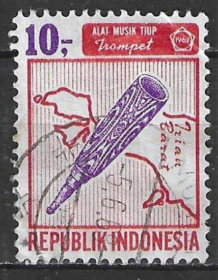 Indonésie 1967 - Yvert 509 - Instruments de musique (ST), Envoi, Affranchi