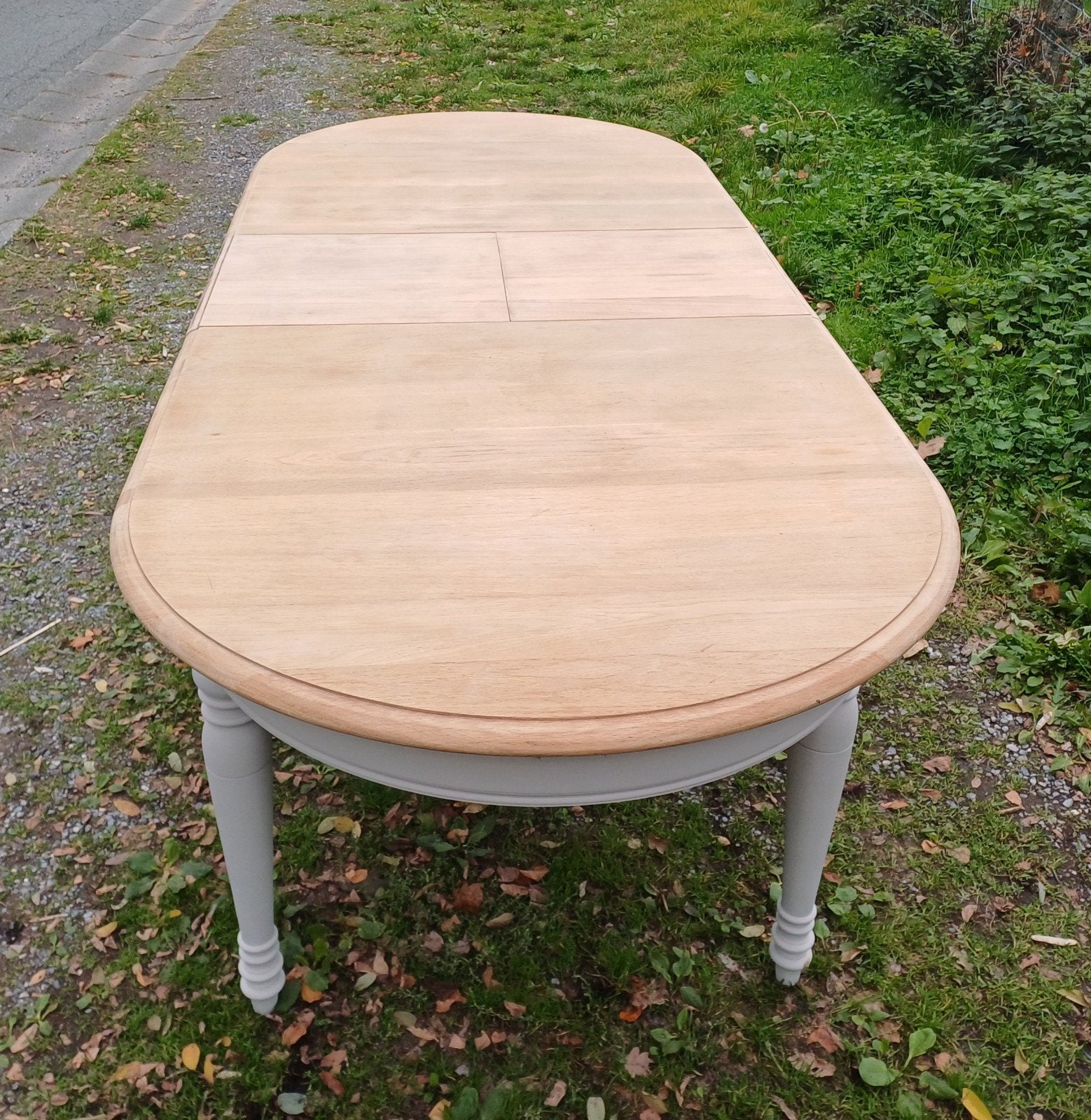 superbe table Chêne français patine Liberon soie grège R, Maison & Meubles, Comme neuf, Enlèvement, 50 à 100 cm, Chêne