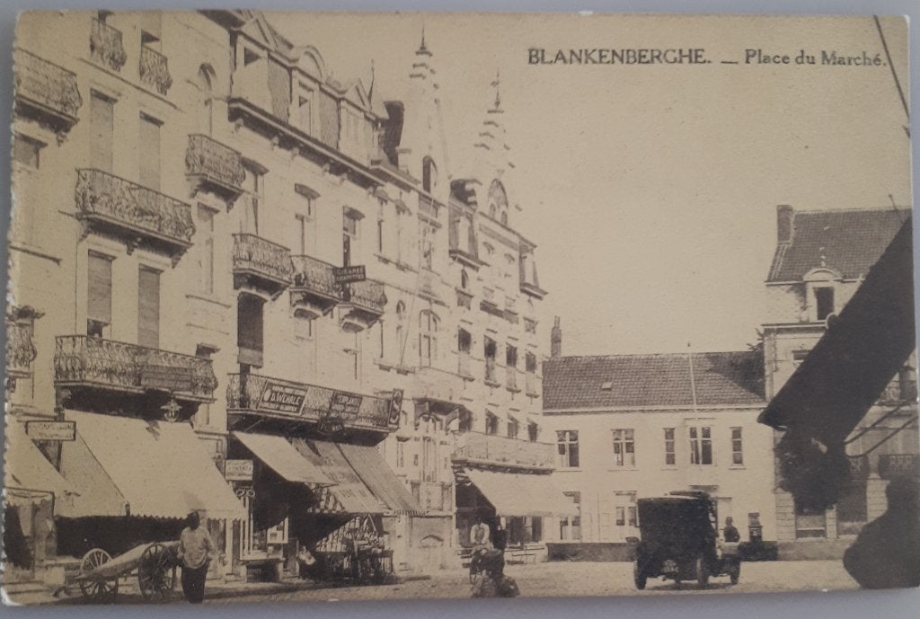 OUDE Postkaart BLANKENBERGE Place du Marché +- 1920 Ref.E36, Ophalen of Verzenden, 1920 tot 1940, Ongelopen, West-Vlaanderen