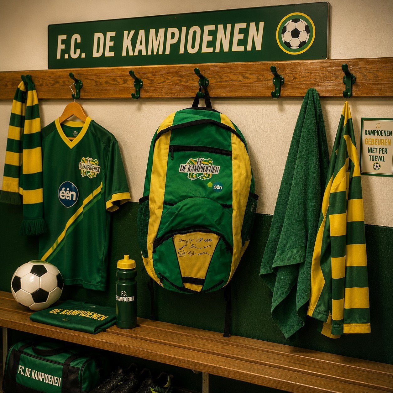 Gesigneerde rugzak FC De Kampioenen