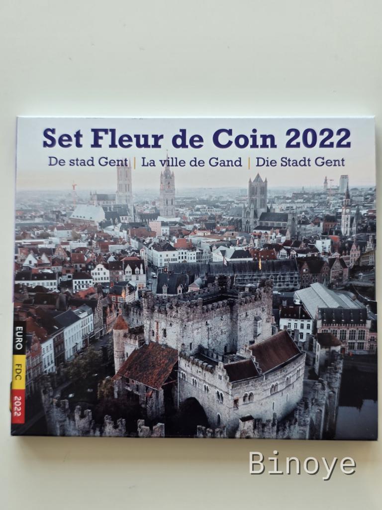 Set euro Belgique 2022 Gand FDC + 2 x 2,5€, Ophalen of Verzenden, België, Setje, Goud