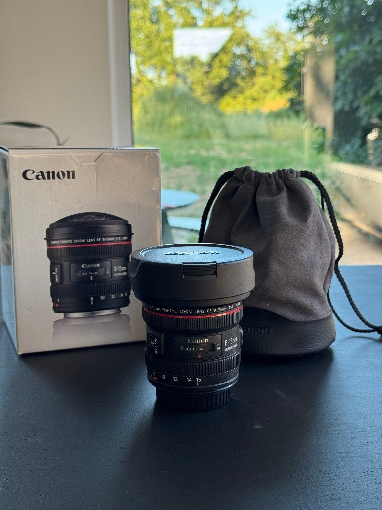 Canon EF 8-15mm f/4 L USM Fisheye, Beschermhoes/tas, Canon, Fisheye-lens, Ophalen of Verzenden