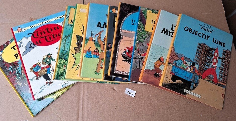 10 Oude Stripalbums Kuifje, Ophalen of Verzenden