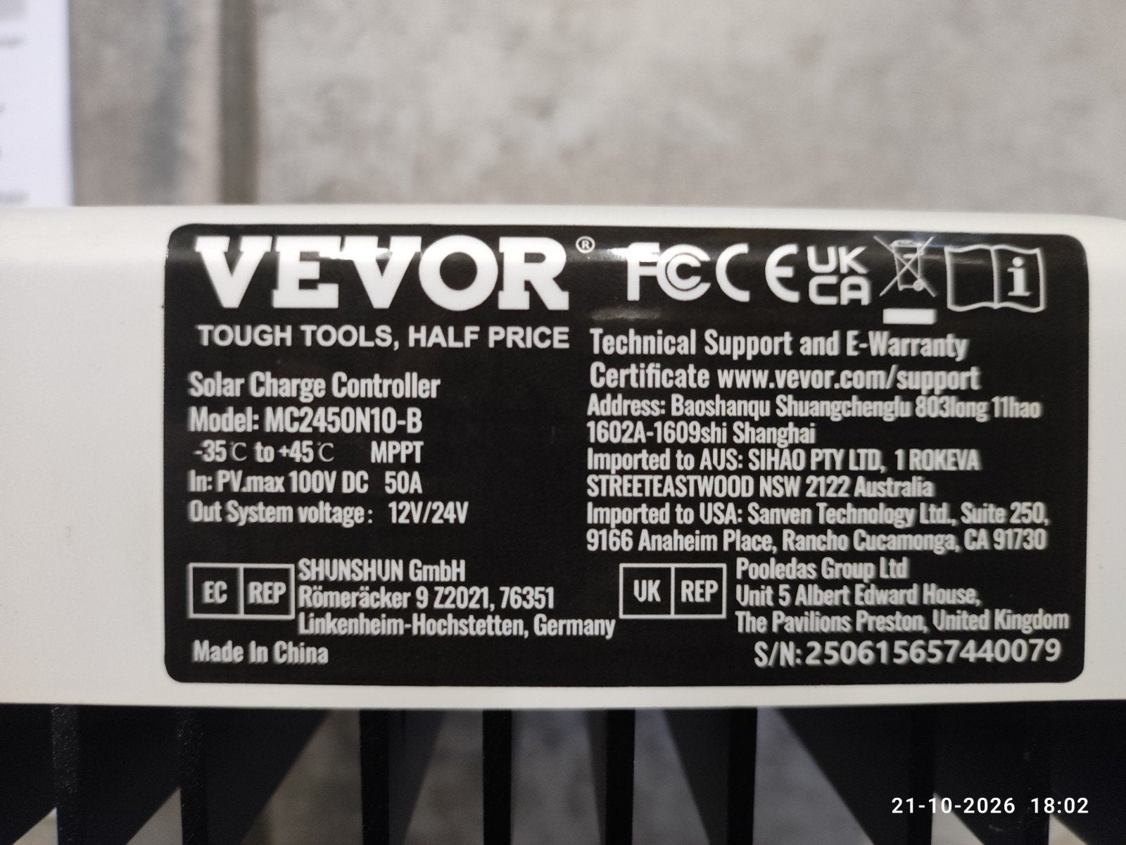 solar charger 50A, Ophalen