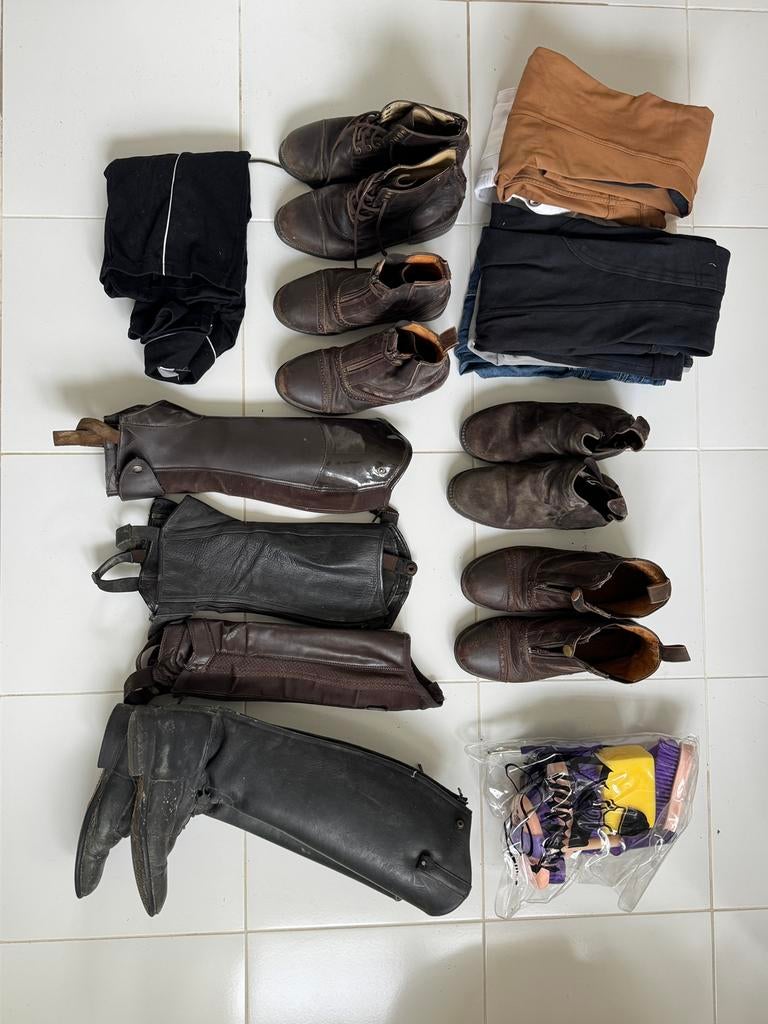 Paardrijbroeken en schoenen, Ophalen, Gebruikt, Rijden