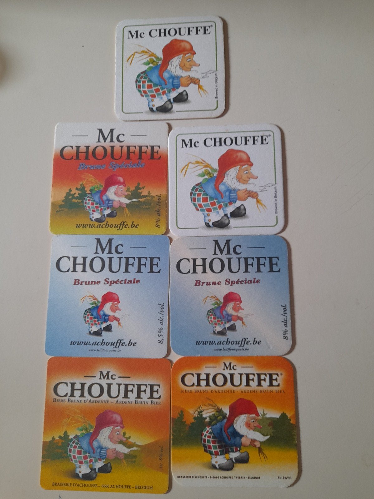 7 bierviltjes la chouffe allemaal verschillend, Verzamelen, Ophalen of Verzenden