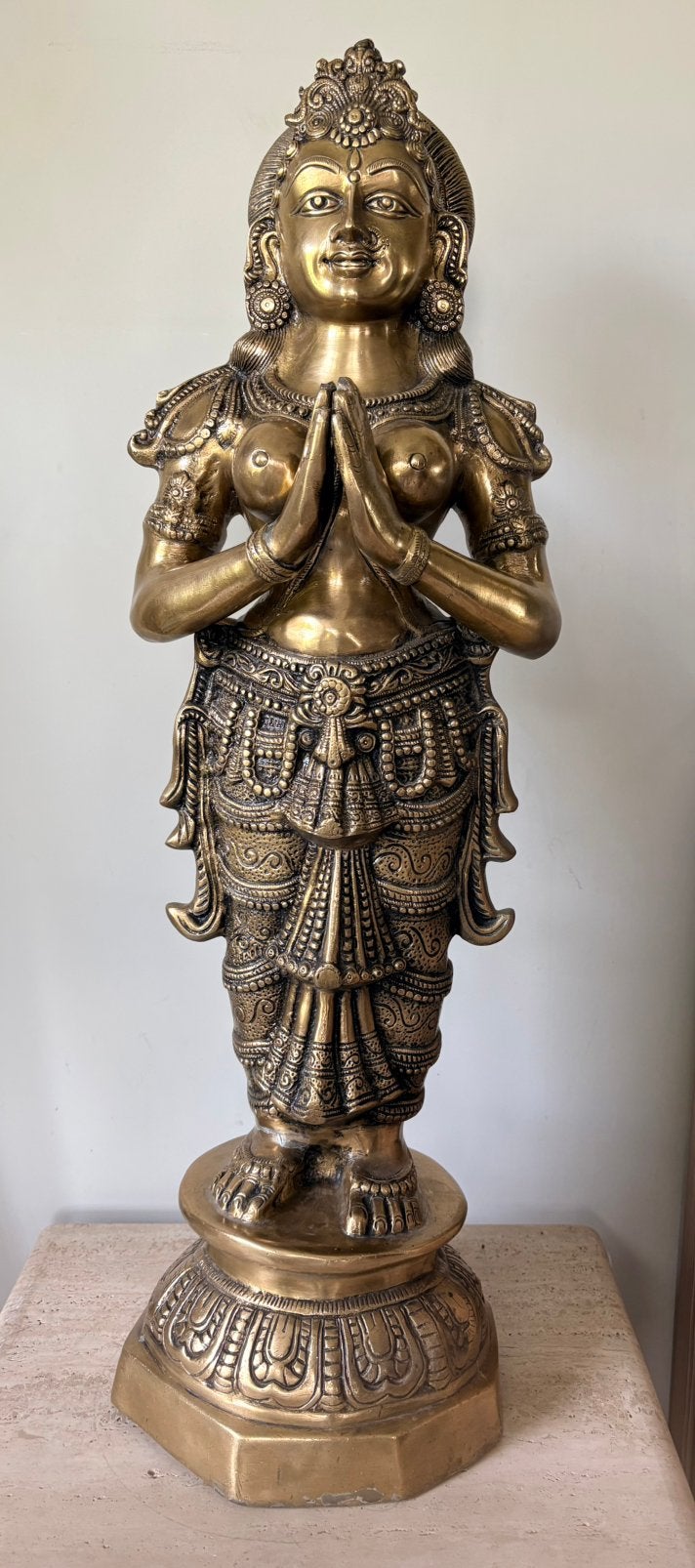 Mooi groot (92 cm) Indisch Namaste beeld, Antiek en Kunst, Ophalen, Beeld