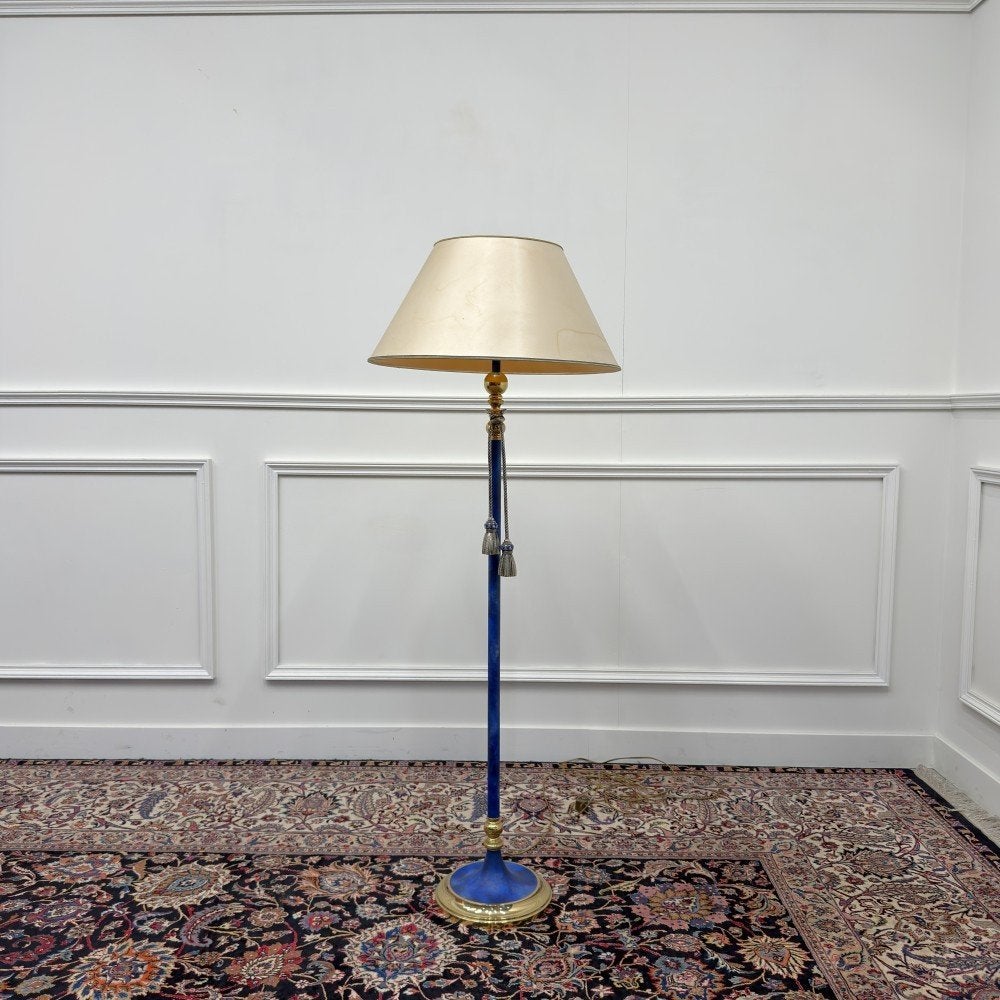 Italiaanse Pr. Gilt Vloerlamp met touwen, Enlèvement ou Envoi