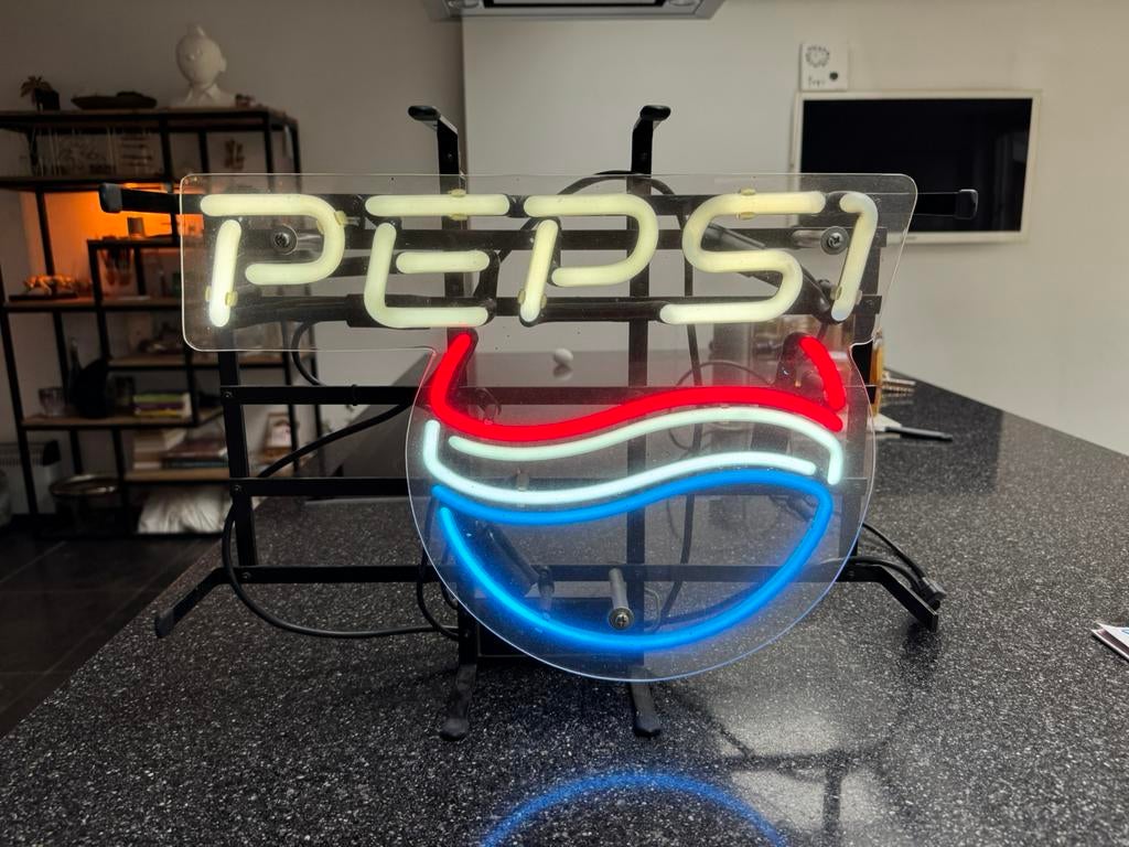 Oude Pepsi Cola reclame NeoN verlichting, Ophalen, Gebruikt, Lichtbak of (neon) lamp
