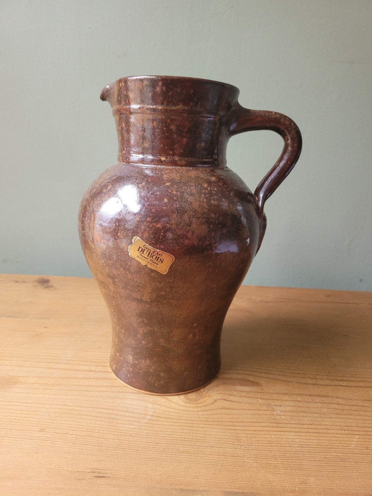 Steengoed kruik gesigneerd door Poterie Dubois, Ophalen of Verzenden