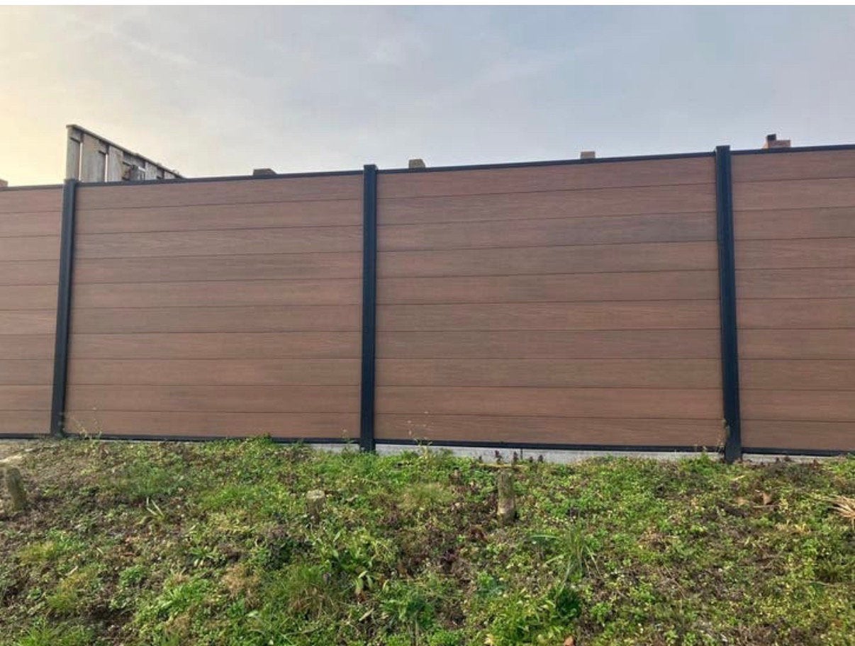 Composiet schutting – Premium kwaliteit – kleur Teak, Ophalen, Overige materialen, 1 tot 2 meter, 6 meter of meer