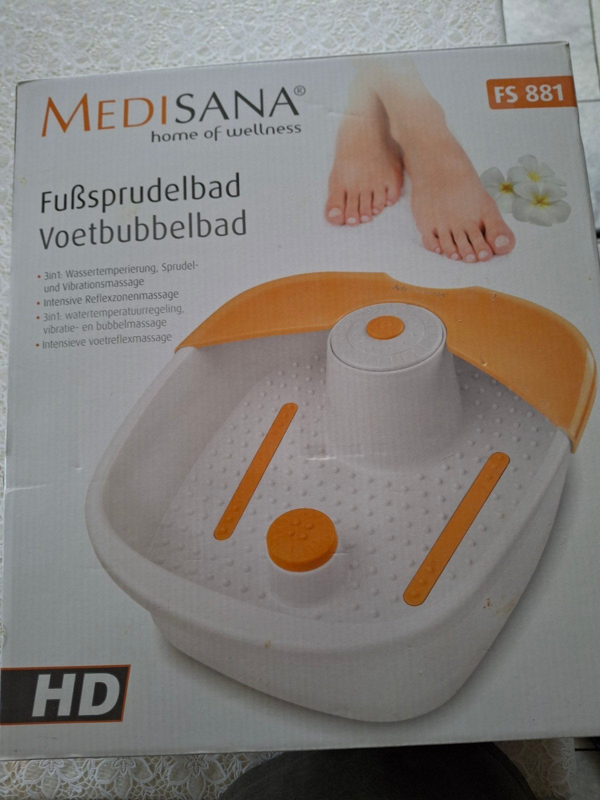 Voetbubbelbad/voetmassagebad (Medisana FS881), Sports & Fitness, Produits de massage, Enlèvement, Neuf, Appareil