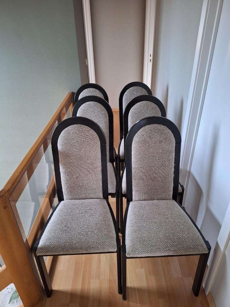 Zwarte eiken stoelen, Klassiek, Enlèvement, Bois, Noir