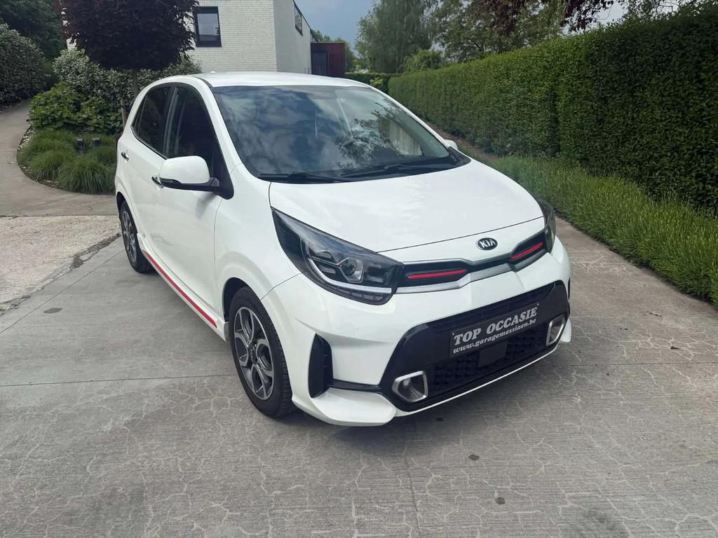 Kia Picanto Picanto 1.0i GT Line ISG (bj 2021), Auto's, 4 zetels, Gebruikt, Wit, Leder