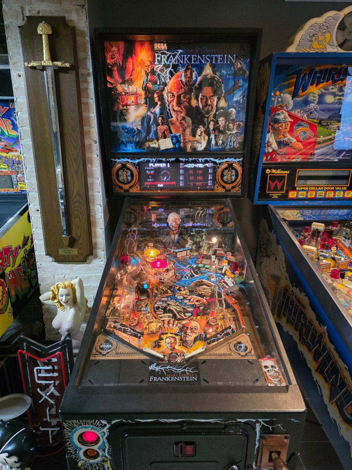 Frankenstein Flipperkast, Verzamelen, Ophalen, Gebruikt, Sega, Dot-matrix