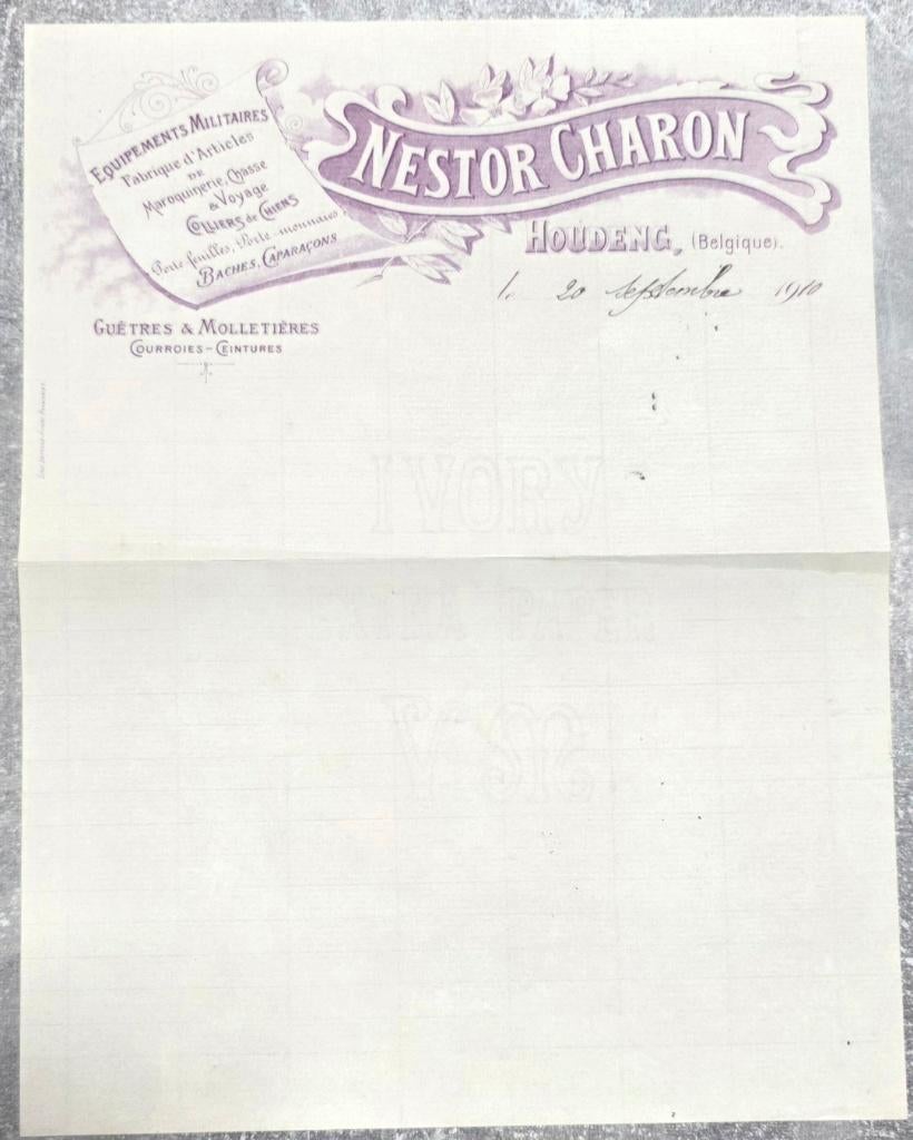 WW1+NESTOR CHARON+Militaria+Houdeng+Équipements militaires, Ophalen, Landmacht, Kleding of Schoenen