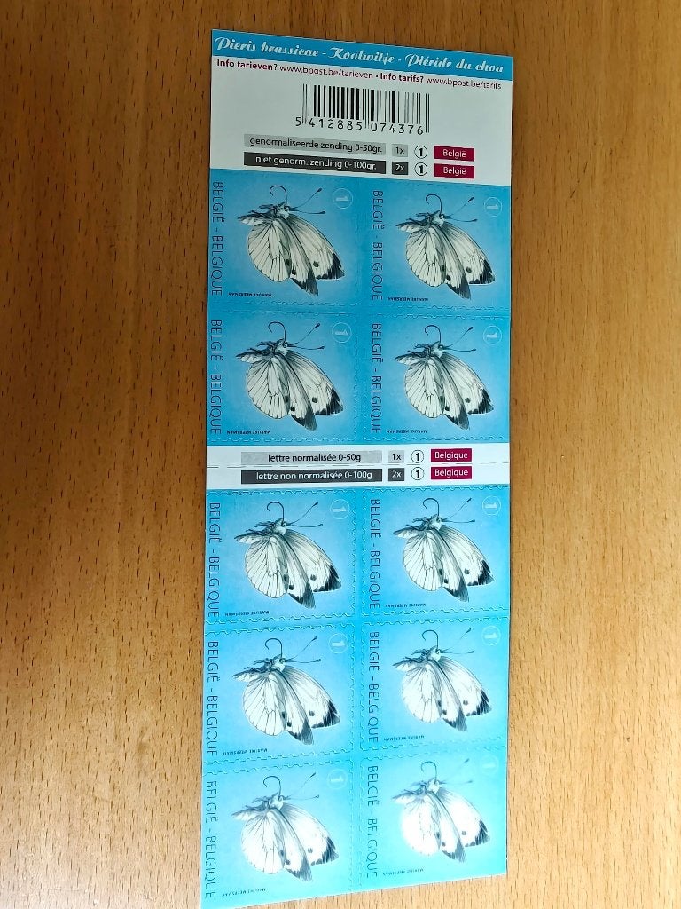 2012 Papillons OBP 130 - tarif 1, Belgique, Sans timbre, Non oblitéré, Timbre-poste, Envoi
