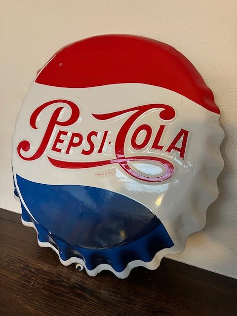 Pepsi cola geëmailleerd reclamebord, Vitracier Neuhaus, Ophalen, Reclamebord