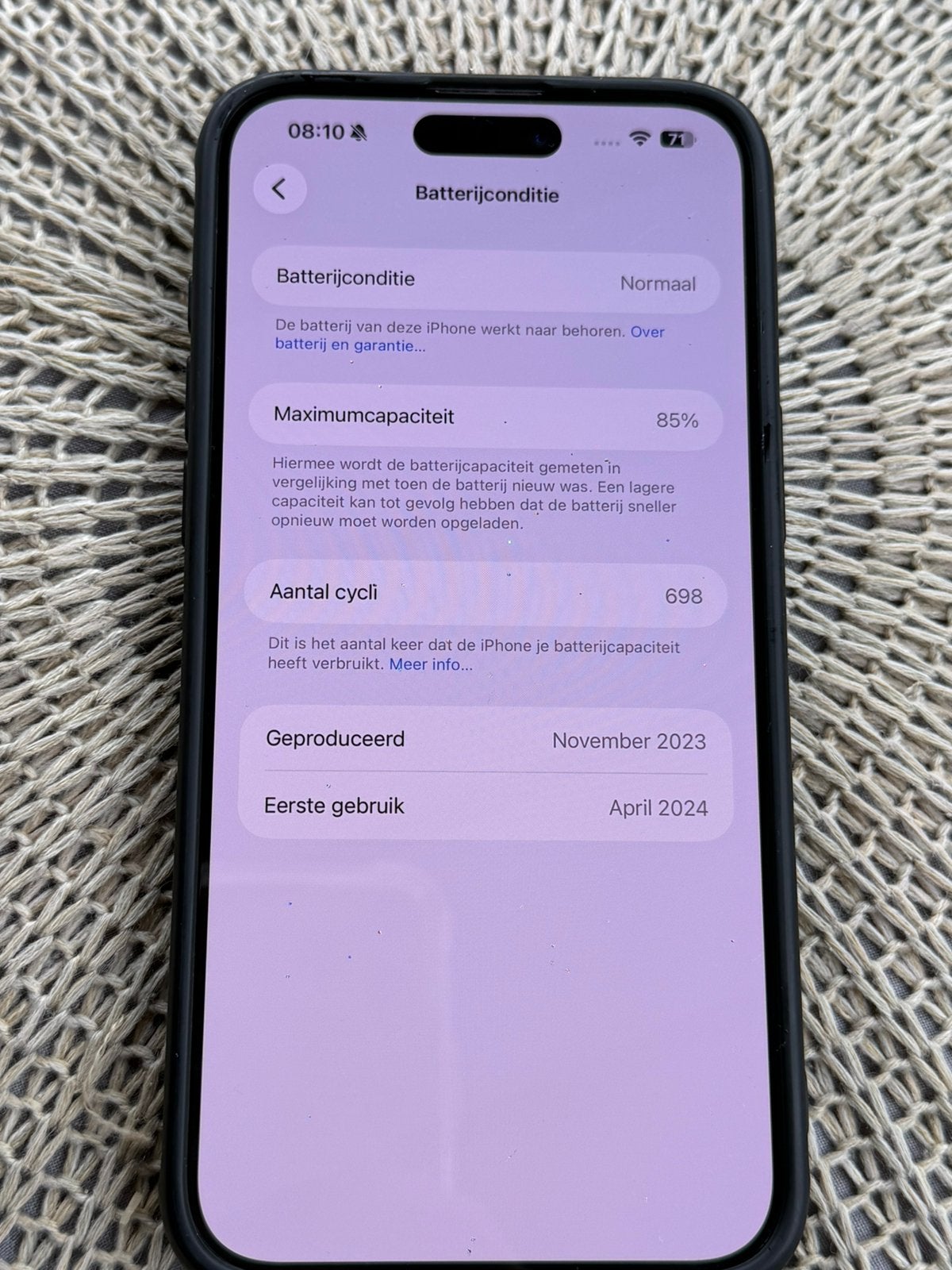 Iphone 15 pro Max 256 GB Wit—Achterkant beschadigd, Telecommunicatie, Gebruikt, IPhone 15, Wit, Zonder simlock