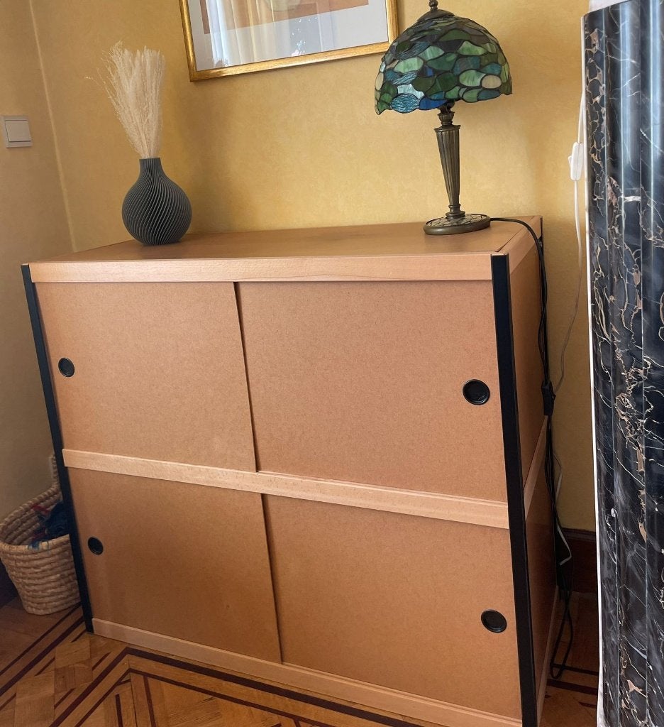 Meuble Kewlox bois/noir original – rangement vintage, Enlèvement, Utilisé, Kewlox Vintage