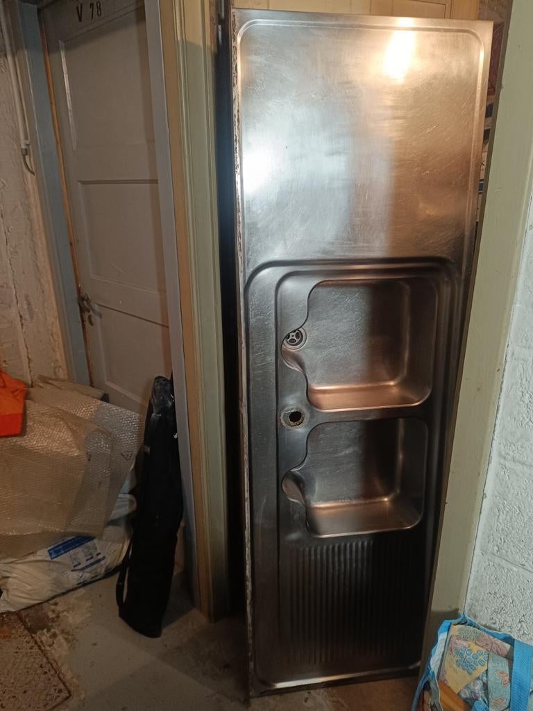 Lavabo inox double vasque  pour horeca , maison,atelier, Ophalen