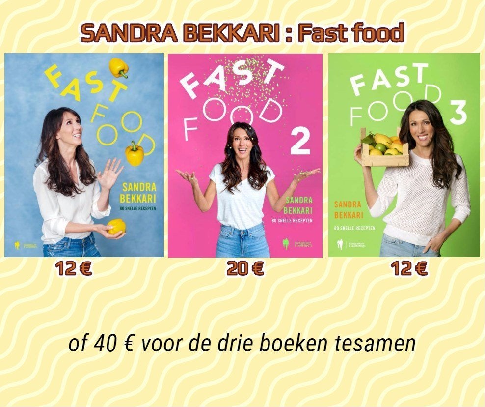 De FASTFOOD TRILOGIE van Sandra Bekkari, Boeken, Kookboeken, Ophalen of Verzenden, Zo goed als nieuw, Gezond koken