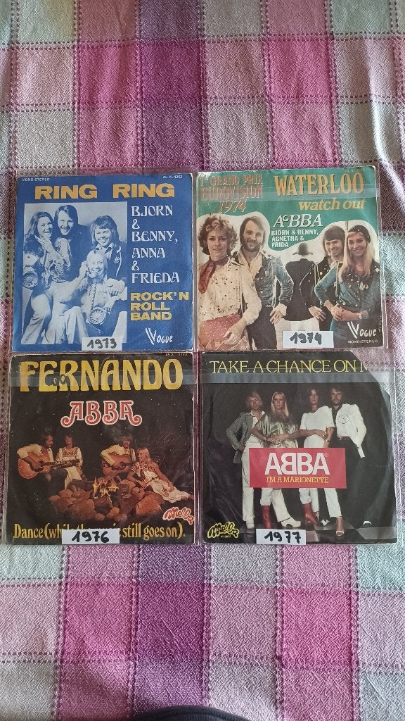 8 vinyl singles ABBA, Cd's en Dvd's, Ophalen of Verzenden, Gebruikt