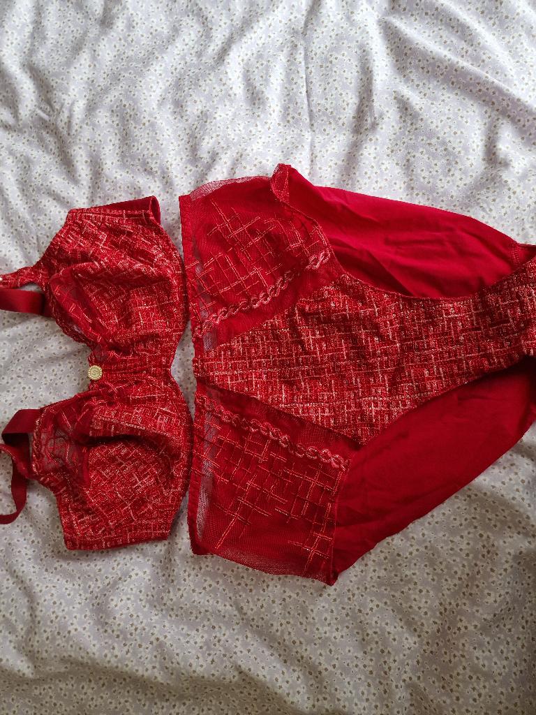 Louisa Braq rood, 80D en 42 nieuw, Kleding | Dames, Ondergoed en Lingerie, Louisa Braq, Verzenden, Rood, Setje