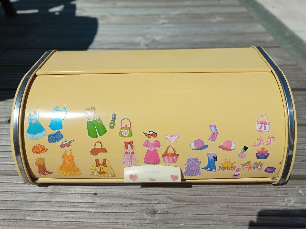 Brabantia broodtrommel, Ophalen, Gebruikt, Geel, Metaal