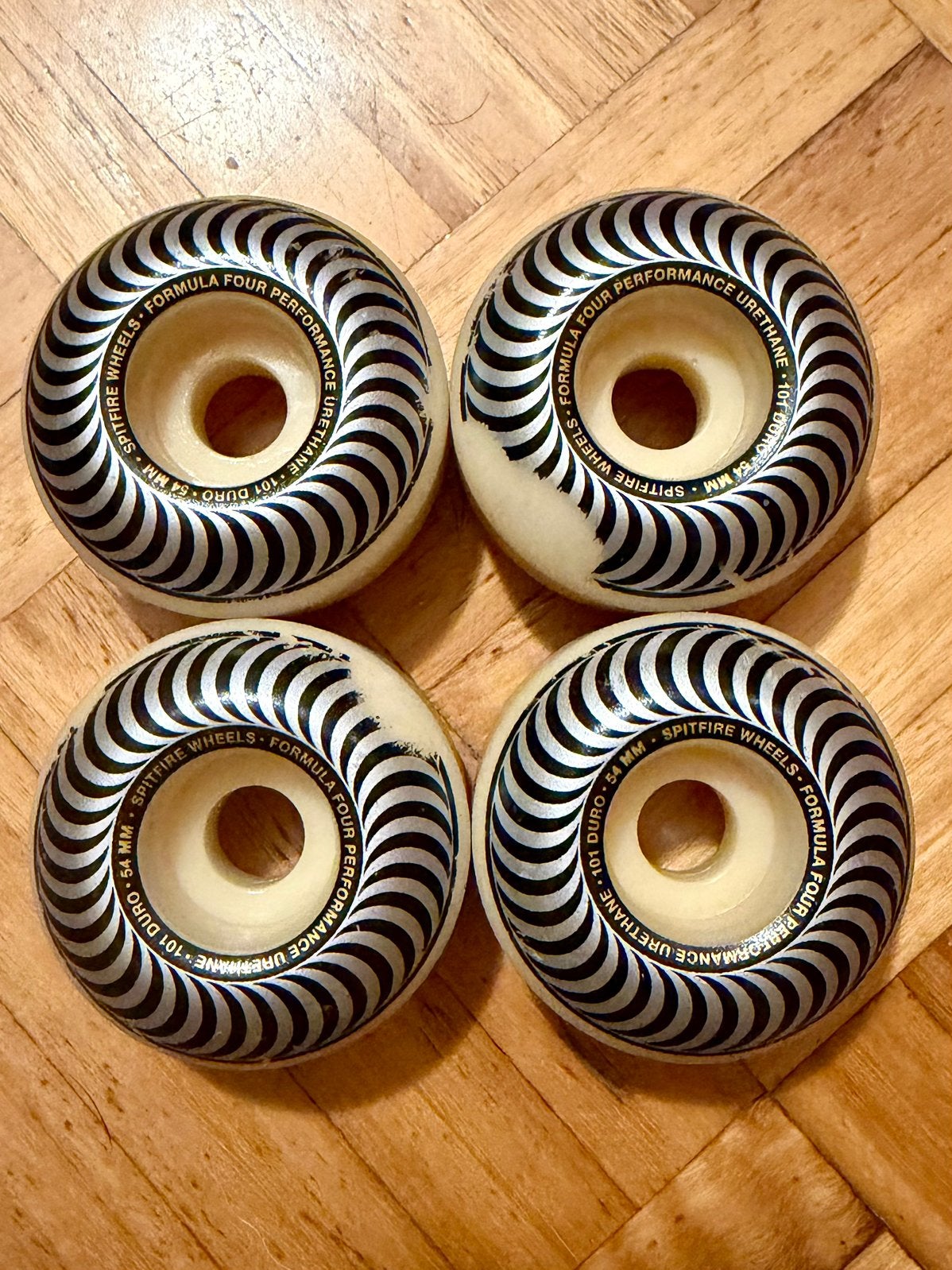 Spitfire Formula Four Classics 54mm 101D skateboard wheels, Sport en Fitness, Skateboarden, Ophalen, Zo goed als nieuw, Skateboard
