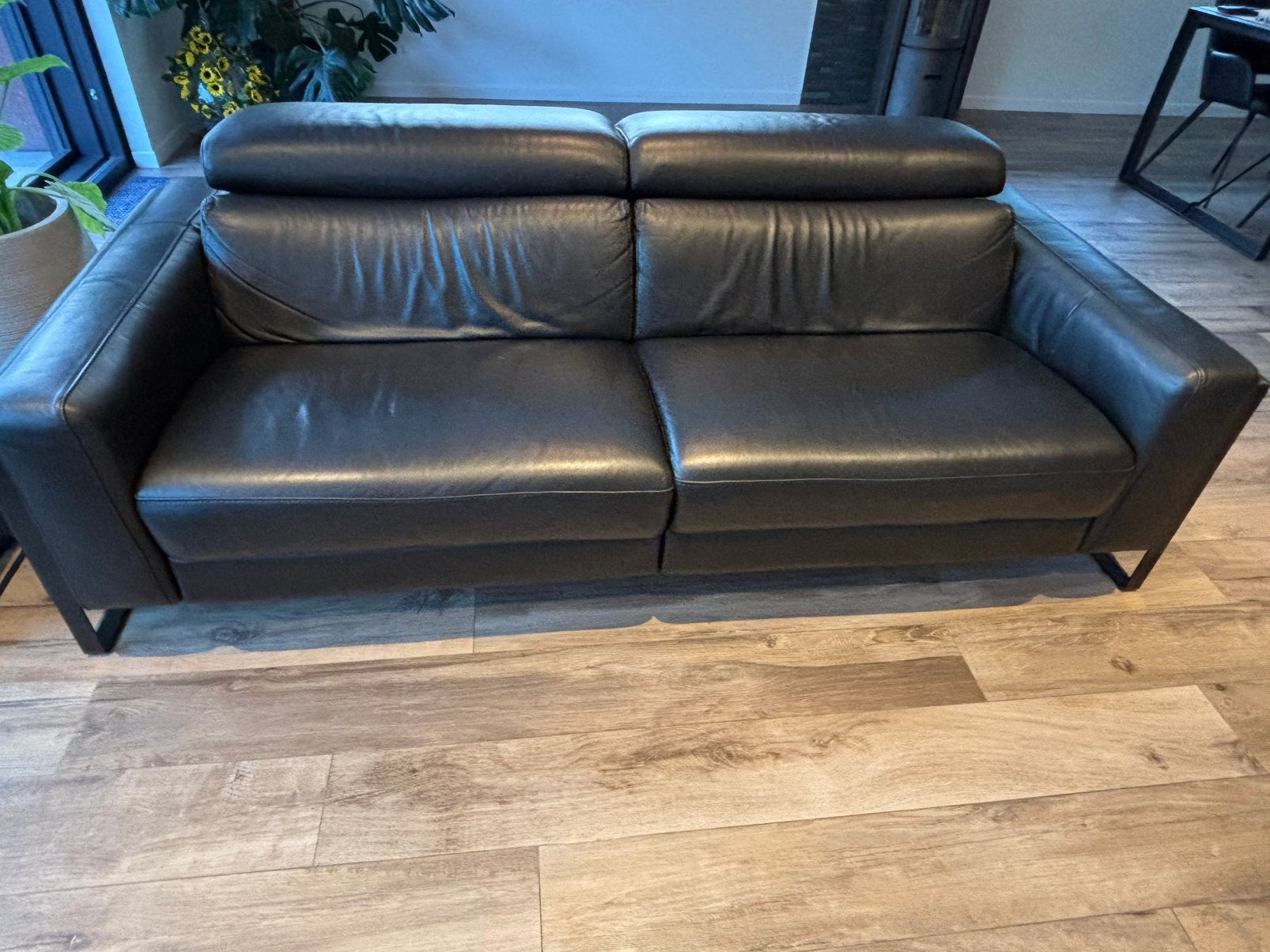Canapé tout en cuir avec systeme relax, Trois personnes, 150 cm ou plus, Moins de 150 cm, Banc droit