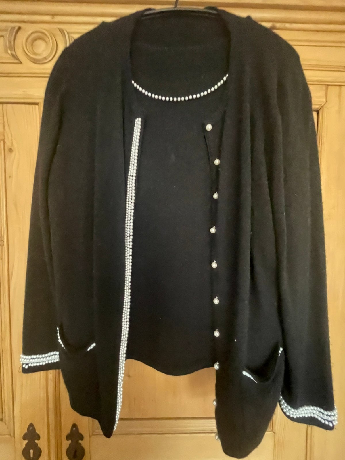 Cashmire pull met bijpassend gilet, Kleding | Dames, Zwart, Maat 46/48 (XL) of groter, Ophalen of Verzenden, Korte mouw