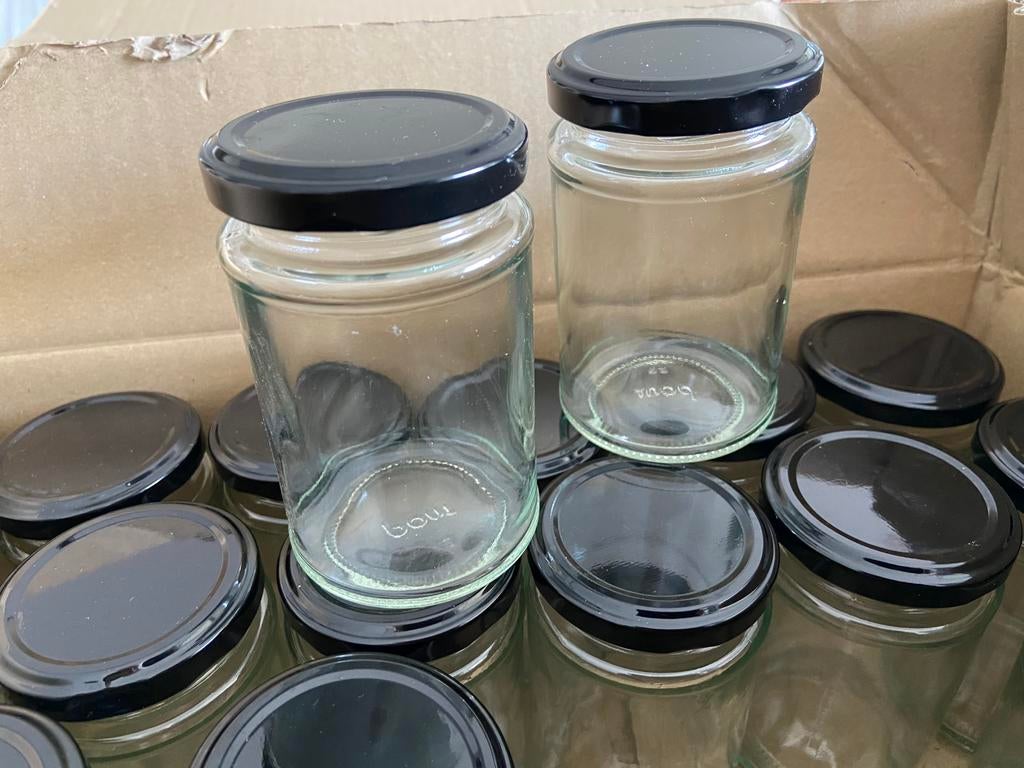 30 pots, pots à confiture avec couvercles 200 ml, Maison & Meubles, Enlèvement, Comme neuf