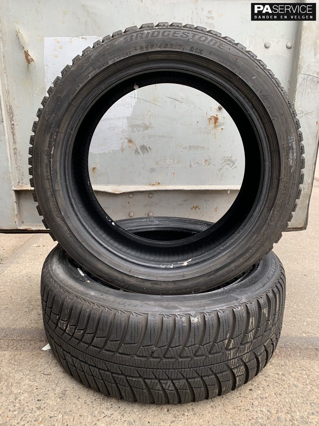 2x Bridgestone 225 45 17 winterbanden met 6.8 mm, Auto-onderdelen, Banden en Velgen, Gebruikt, Velg(en), -, -