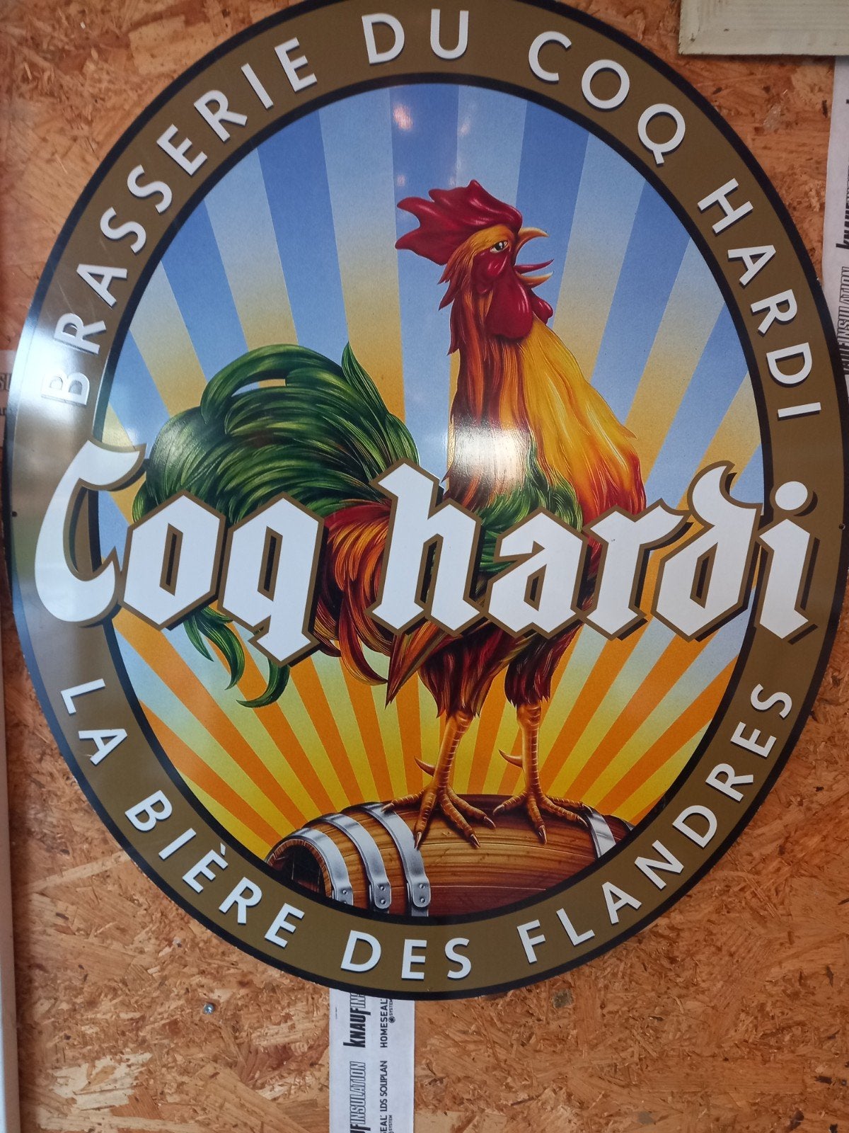 Origineel Coq Hardi reclamebord – 65  56 cm, Collections, Enlèvement, Comme neuf, Panneau publicitaire
