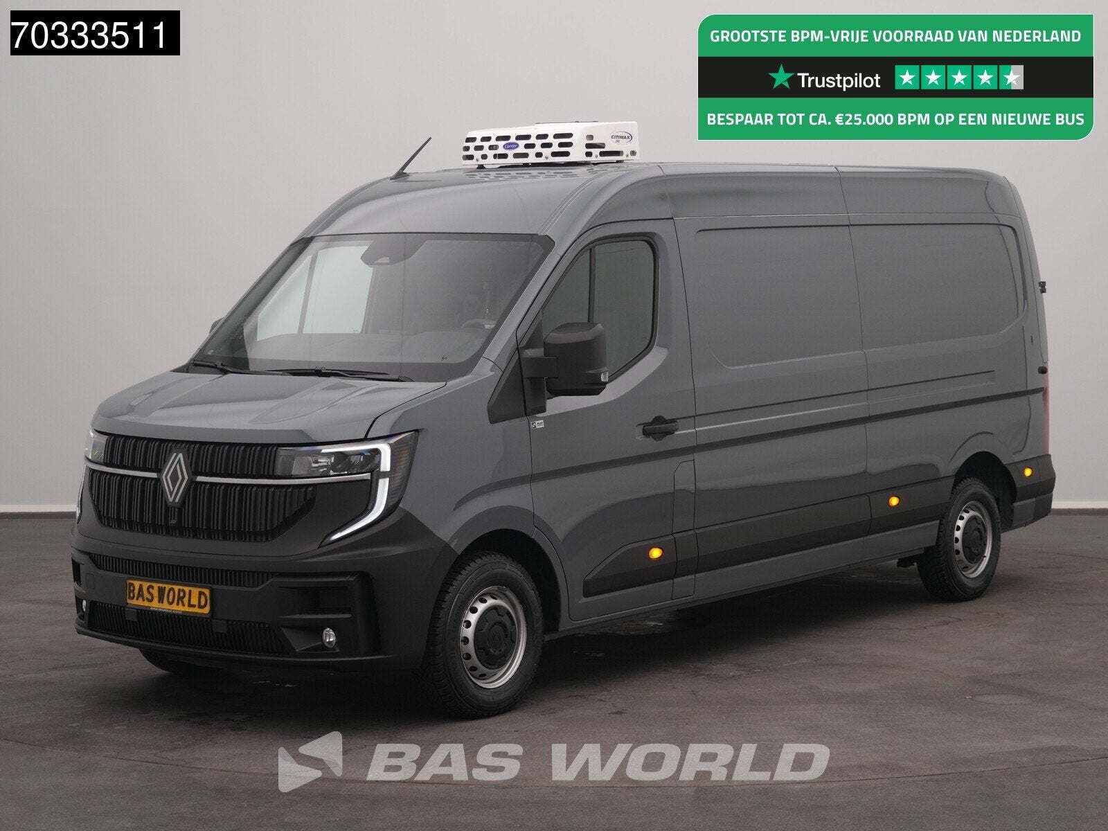 Renault Master 130PK Koelwagen L2H2 Carrier Citimax 280 LED, Autos, Camionnettes & Utilitaires, Achat, Euro 6, Entreprise, 3 places