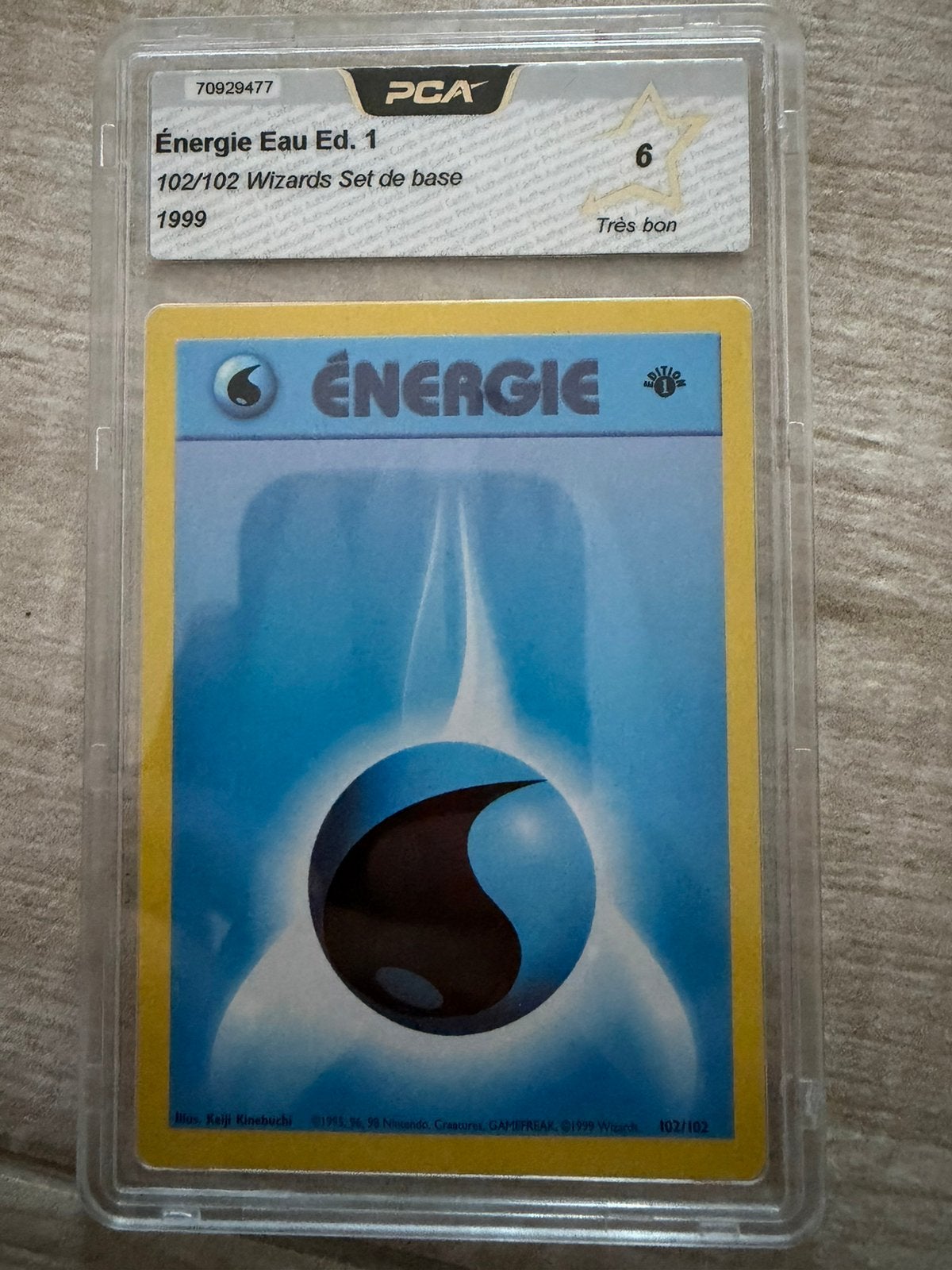 Carte pokemon en PCA 6 tres bon energie eau, Enlèvement ou Envoi, Comme neuf