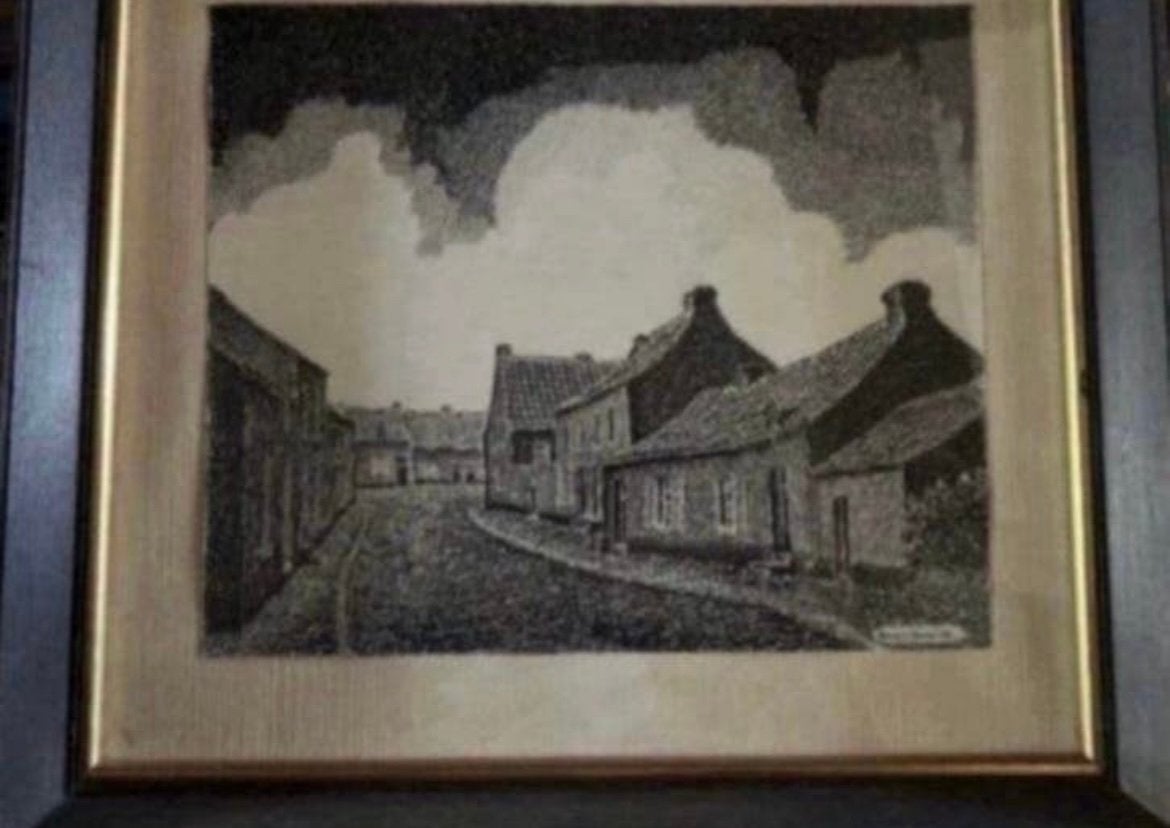 Tableau signé de 1937, Enlèvement, Signé