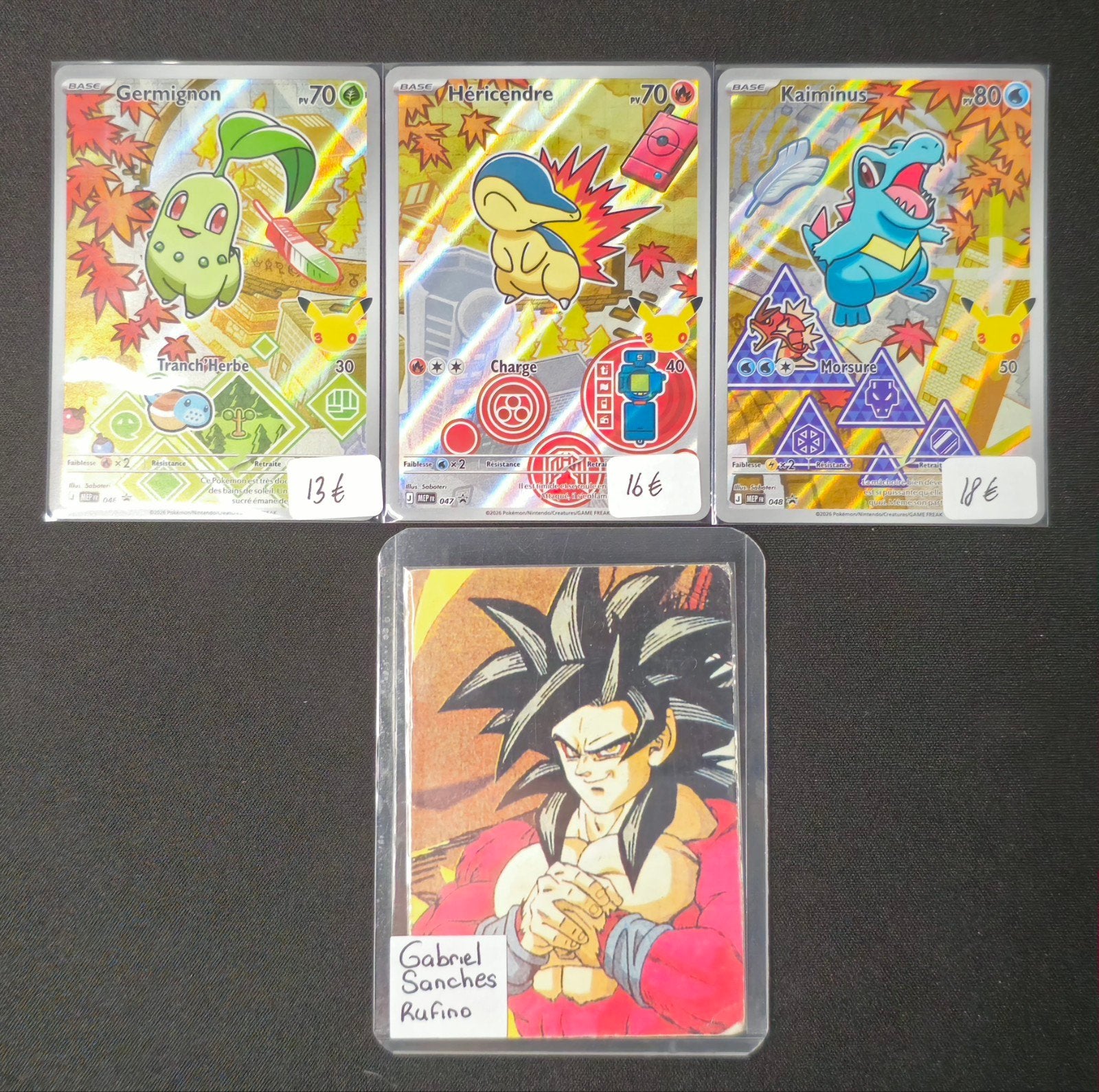 Trio Pokémon 30 ans – Germignon, Héricendre & Kaiminus – FR, Hobby & Loisirs créatifs, Enlèvement, Neuf, Plusieurs cartes, Foil