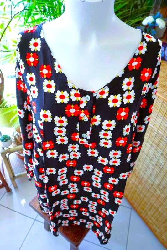 bijzonder vintage bloemen blouse, Kleding | Dames, Overige kleuren, Maat 46/48 (XL) of groter, Ophalen of Verzenden, Gedragen