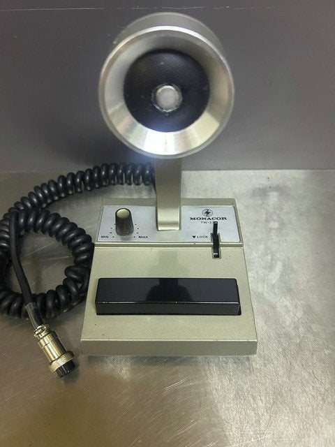 Microphone de table renforcé Monacor TW-232 27Mc, Télécoms, Enlèvement ou Envoi, Utilisé, Émetteur et Récepteur