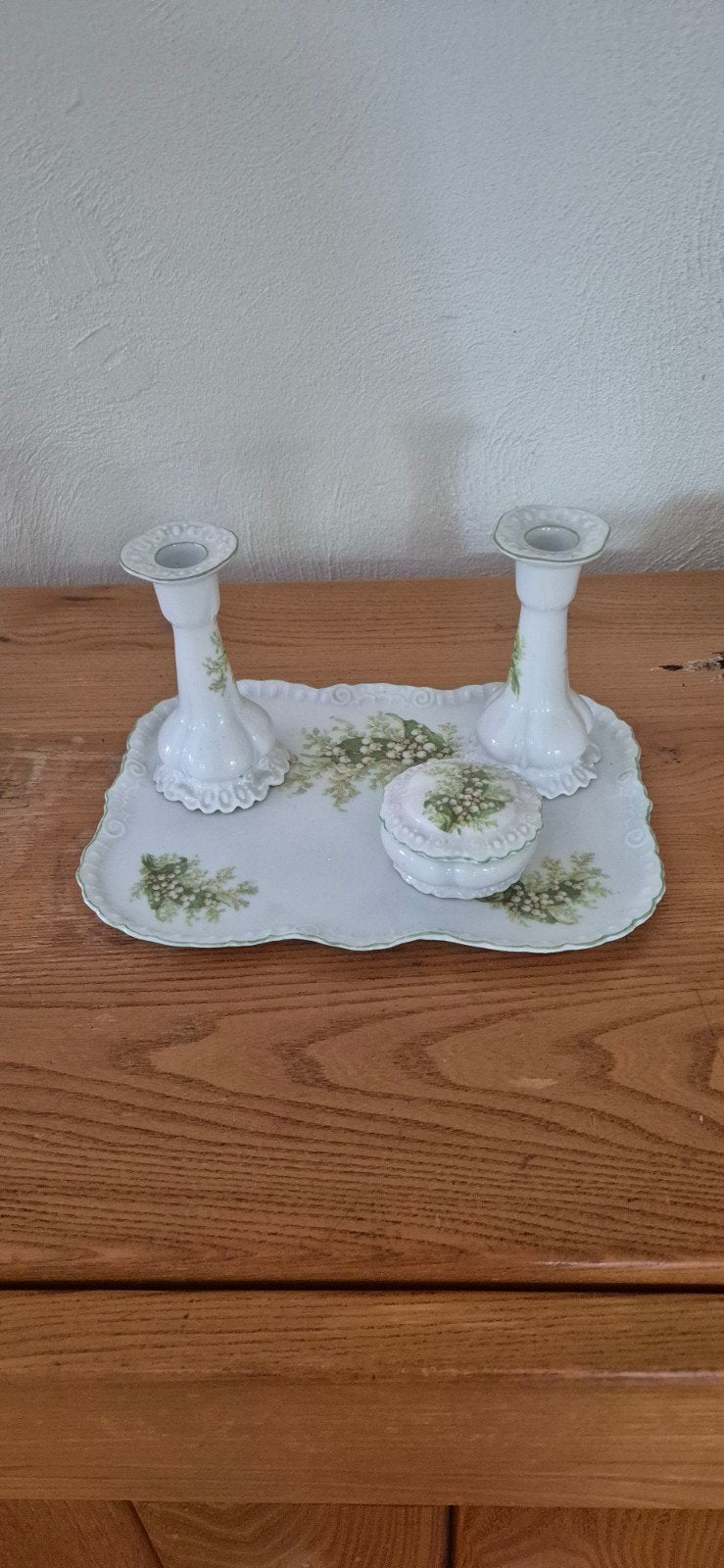 set 1 schoteltje,2 kaarshouders en 1 doosje, Antiek en Kunst, Ophalen of Verzenden
