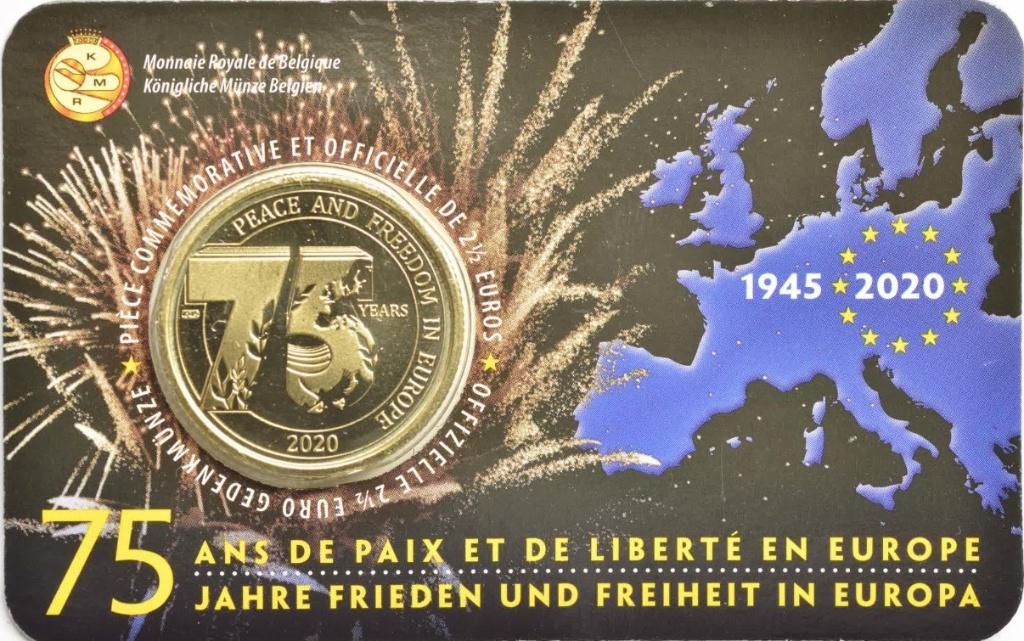CC 2,5 euro België 2020 75 jaar Vrede Europa Frans, Ophalen of Verzenden, België, 5 euro