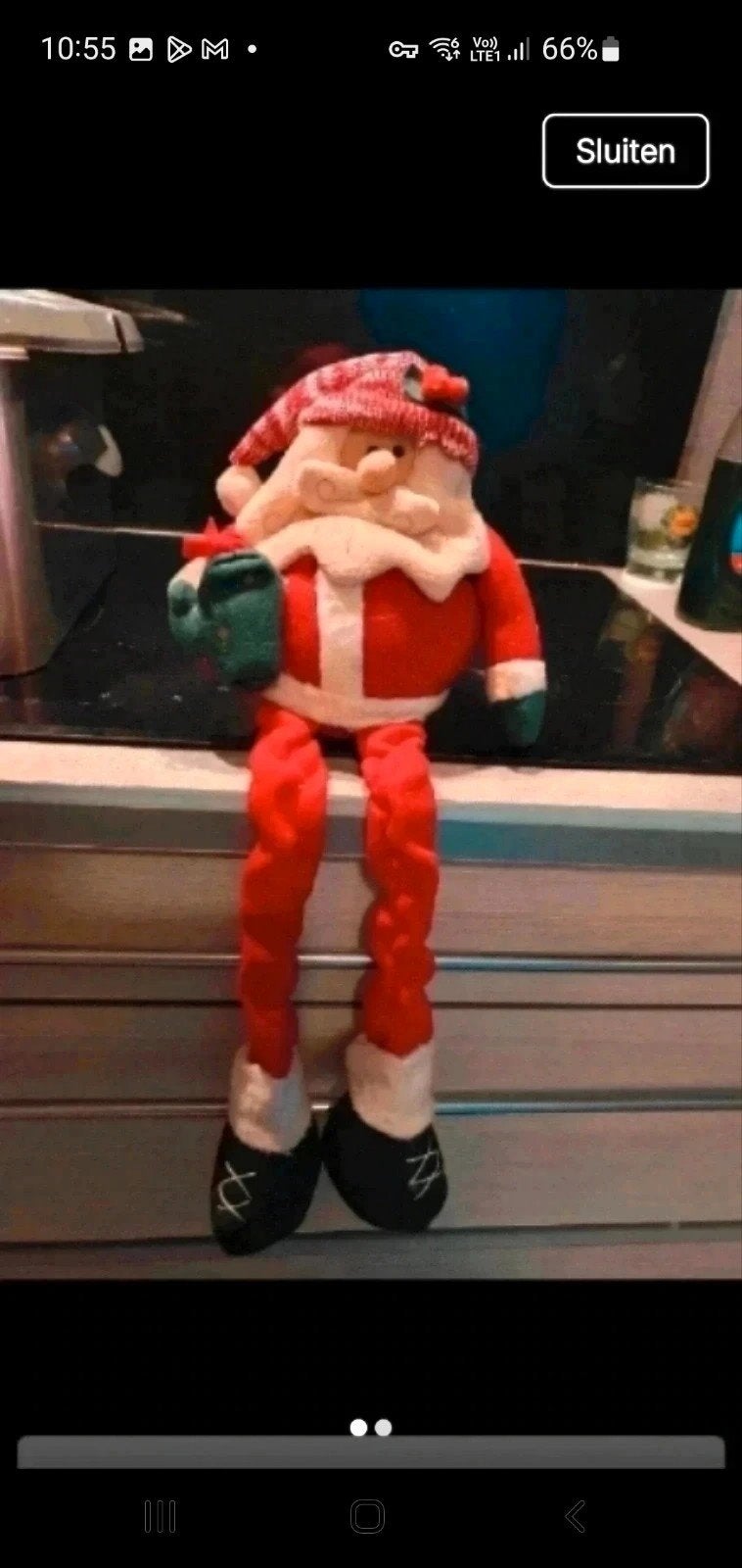 mooi grote zittende kerstman 62 cm, Diversen, Ophalen of Verzenden, Zo goed als nieuw