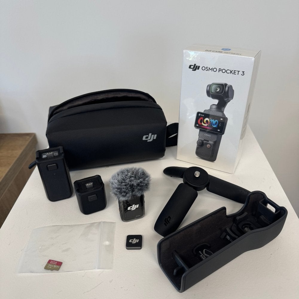 DJI Osmo Pocket 3 Creator Combo + Mic mini - goed als nieuw, Audio, Tv en Foto, Actiecamera's, Refurbished, Overige merken, Ophalen of Verzenden