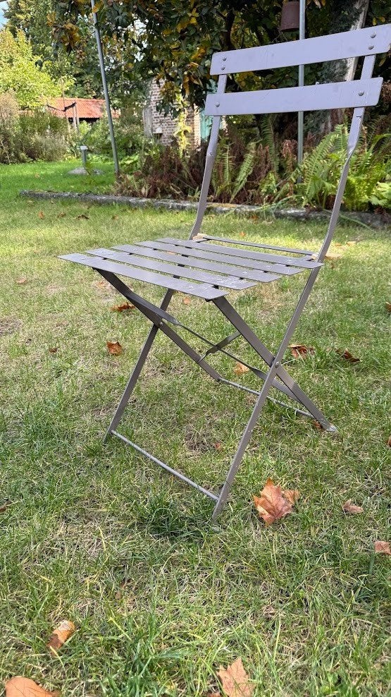 30-tal metalen plooistoelen, Tuin en Terras, Ophalen, Gebruikt, Metaal