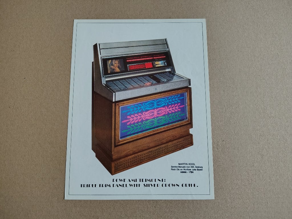 Flyer: Rowe-AMi MM4 (1970) jukebox, Verzamelen, Automaten | Jukeboxen, Verzenden, Ami