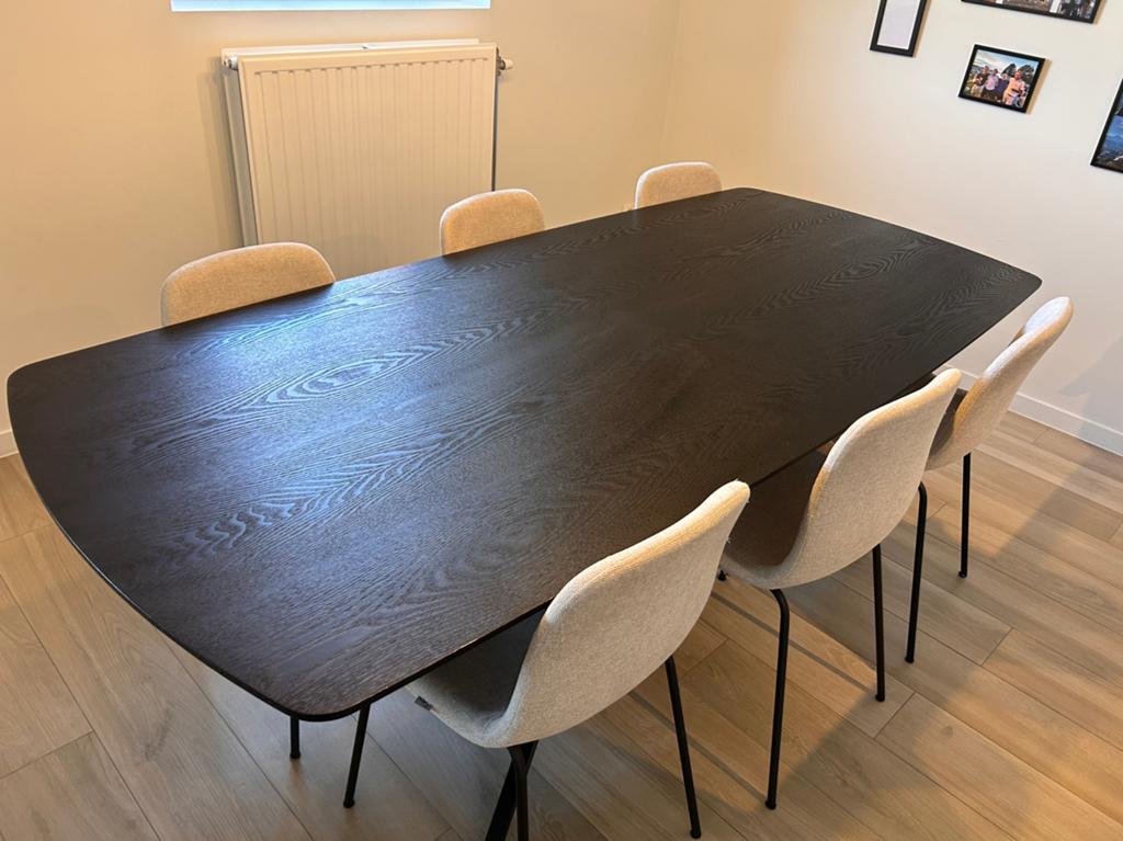 Eettafel + stoelen, Ophalen, 100 tot 150 cm, 200 cm of meer, Zo goed als nieuw