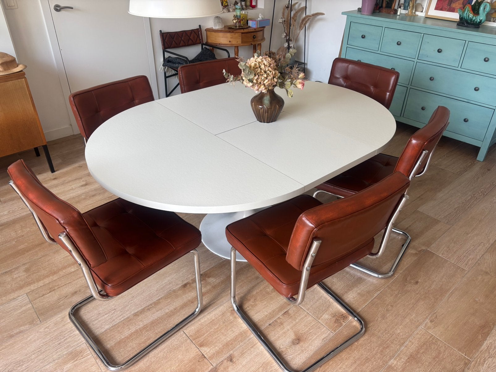 6 sièges en cuir, Maison & Meubles, Chaises, Enlèvement, Comme neuf