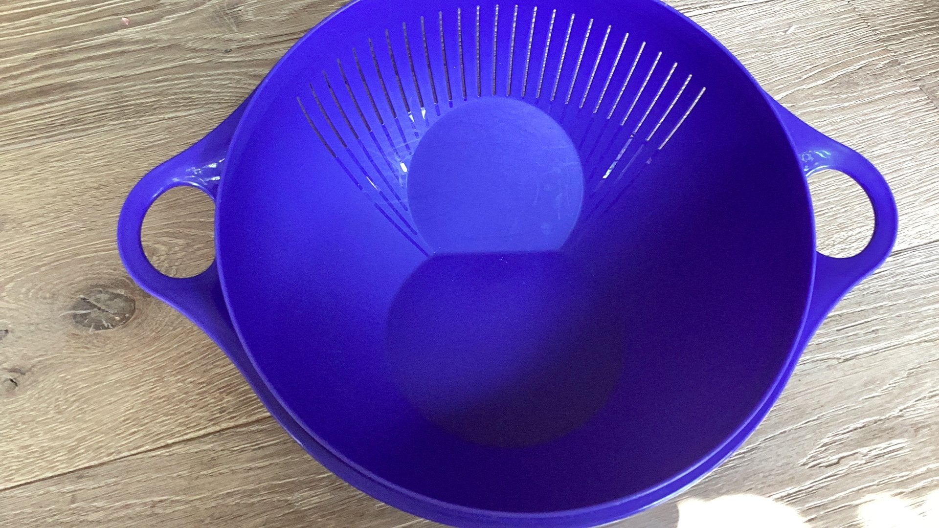 Kom met vergiet Tupperware, Ophalen, Gebruikt